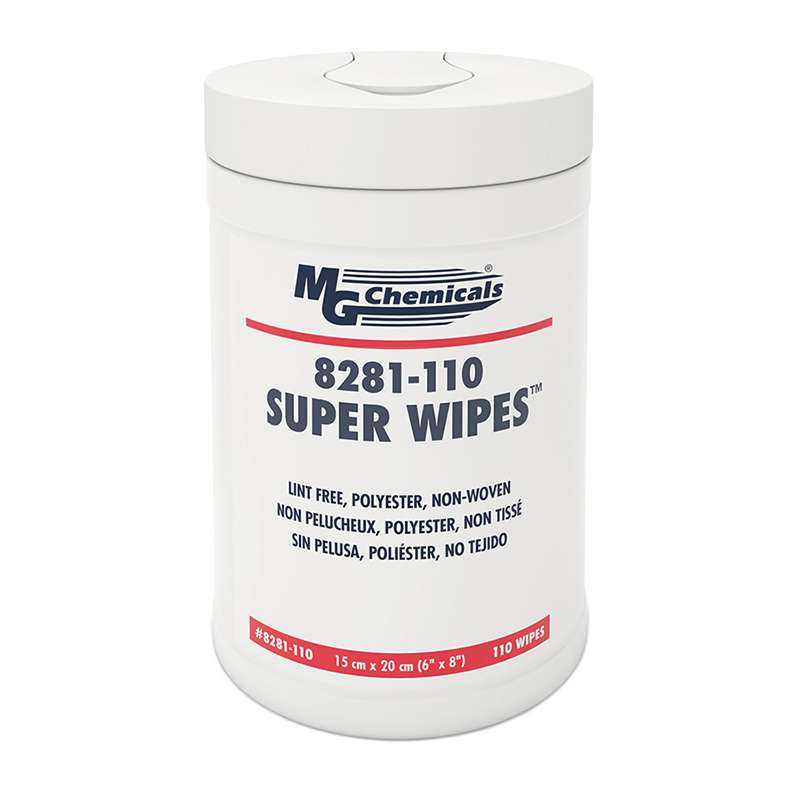 Lint Free Wipes, Non-Woven Polyester, Tear Resistant, 6in x 8in, 110/Dispensing Tub